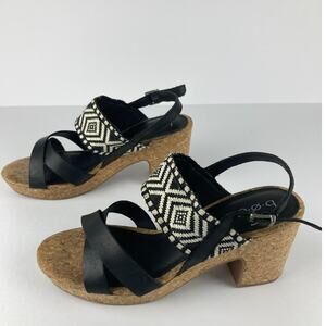 BOC‎ Calissa Platform Sandals Black Tribal Strap Block Heels  Size 8